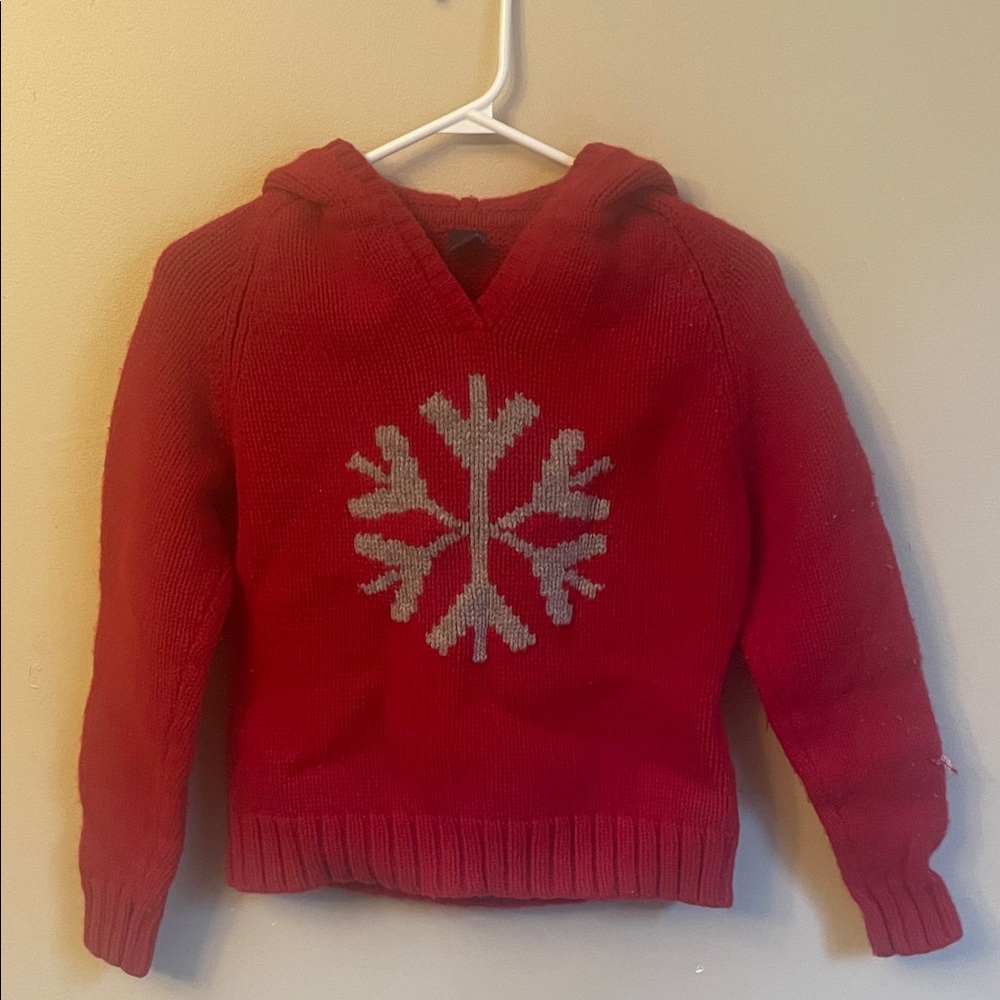 GAP Red Hoodie with Gray Snowflake